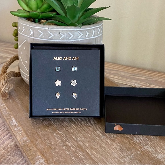 Alex & Ani Swaroski Crystal Stud Earring Set - Picture 9 of 9